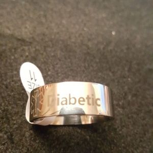 Titanium Diabetic Med Alert Ring Sz 11